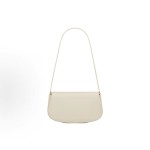 SAINT LAURENT YSL VOLTAIRE distressed metal Logo hand-held shoulder bag mini for women in white